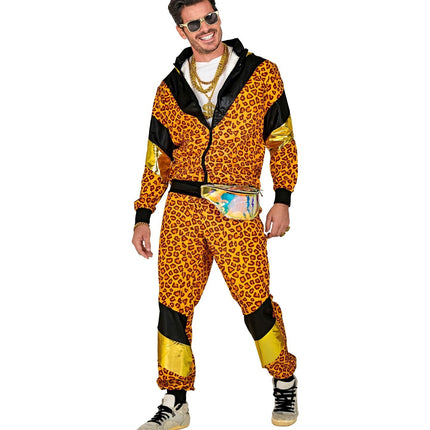 Neon 80S Verryttelypuku Virheellinen leopardikuvioinen puku