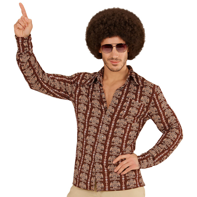 Disco 70S pusero Ruskea Miesten Old School