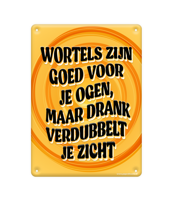 Metalli kyltti Porkkanat ovat hyviä