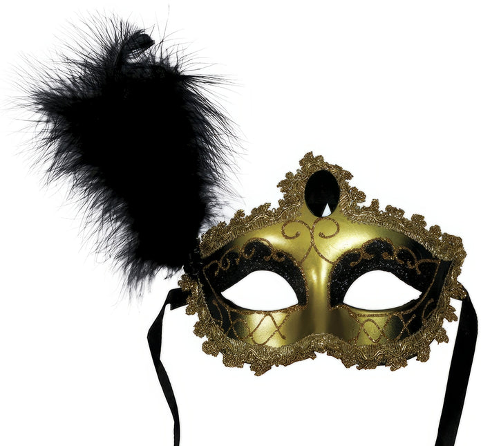 Venetsialainen silmänaamio kultainen musta