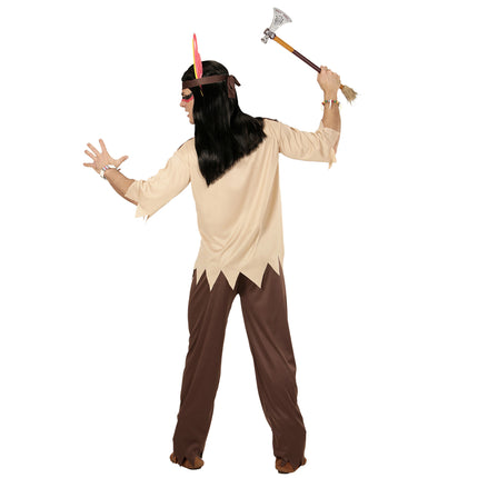 Intialainen puku Ruskea Beige Miehet 3 kpl