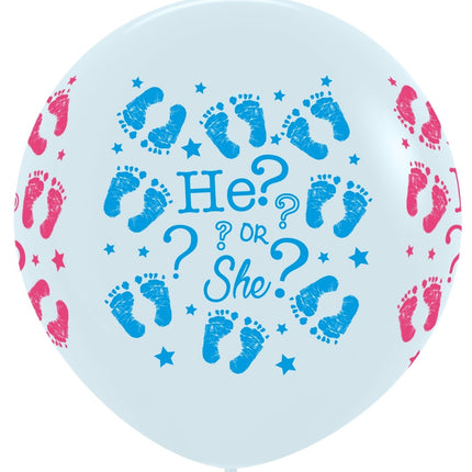 Ilmapallot Hän tai Hän valkoinen 91cm 2kpl