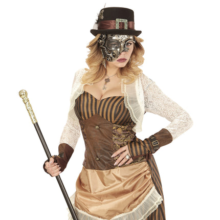 Steampunk naamio hopea