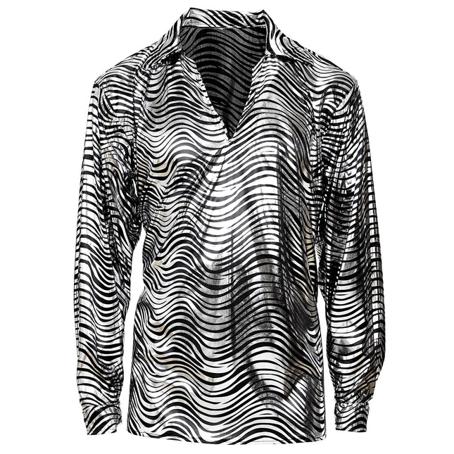Disco 70S paita Hopea Miesten Tiger Print
