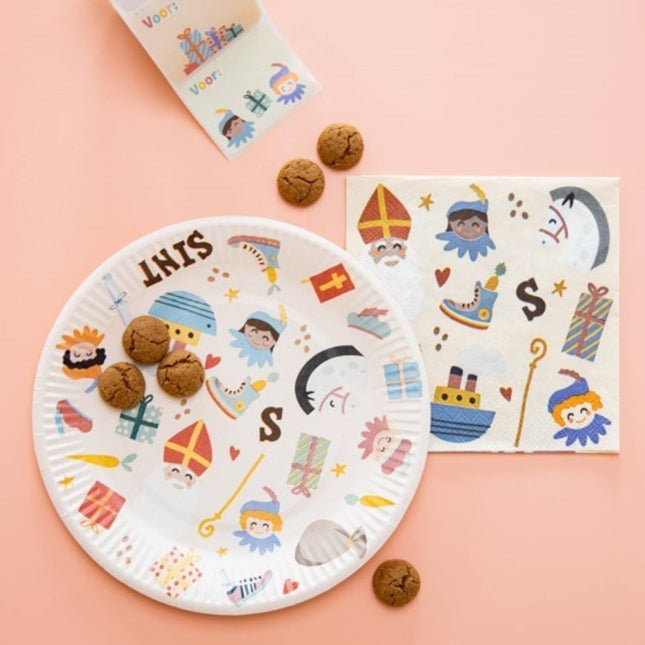 Sinterklaas lautaset Sint En Piet 18cm 18kpl 8kpl
