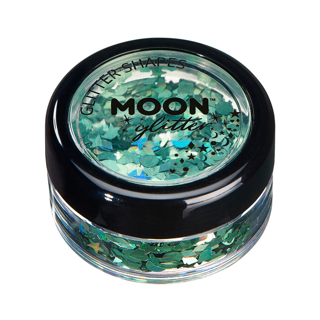 Moon Glitter Hologrammi Glitter Shapes Vihreä 3g