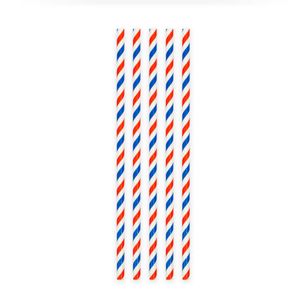 Punainen Valkoinen Sininen oljet pahvi 20kpl