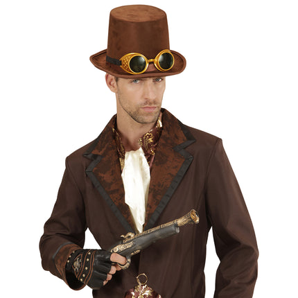 Steampunk hattu ruskea