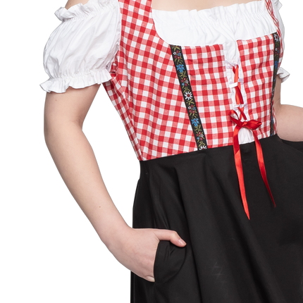 Oktoberfest Dirndl Mekko Oktoberfest Punainen Valkoinen Musta Hyvät naiset