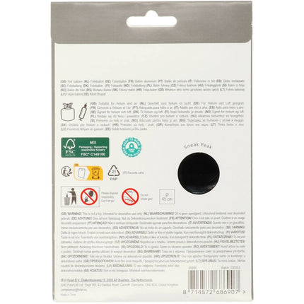 Hyvää syntymäpäivää helium ilmapallo musta valkoinen tyhjä 45cm