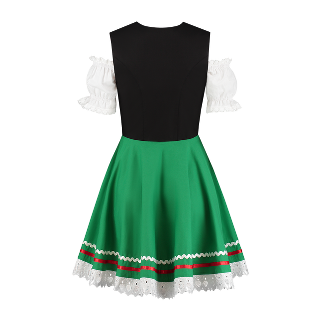 Oktoberfest Dirndl Mekko Oktoberfest Musta Vihreä Hyvät 2 kappaletta