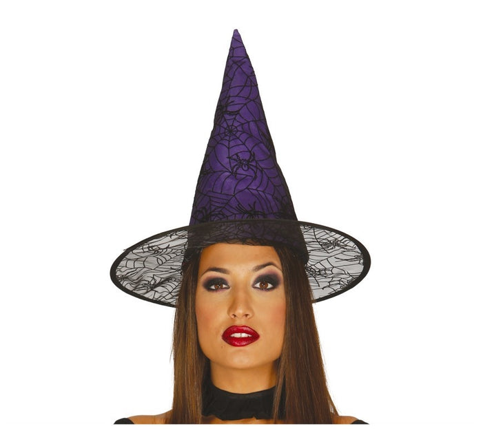 Violetti hattu noita hämähäkki