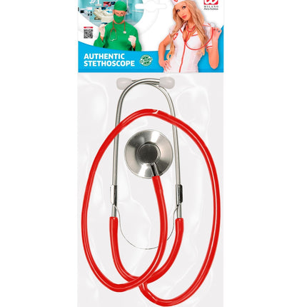 Lääkäri väärennetty stetoskooppi punainen