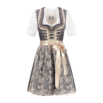 Sininen Valkoinen Creme Dirndl Mekko Oktoberfest Hyvät 2 kpl