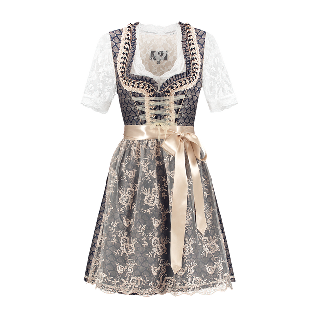 Sininen Valkoinen Creme Dirndl Mekko Oktoberfest Hyvät 2 kpl