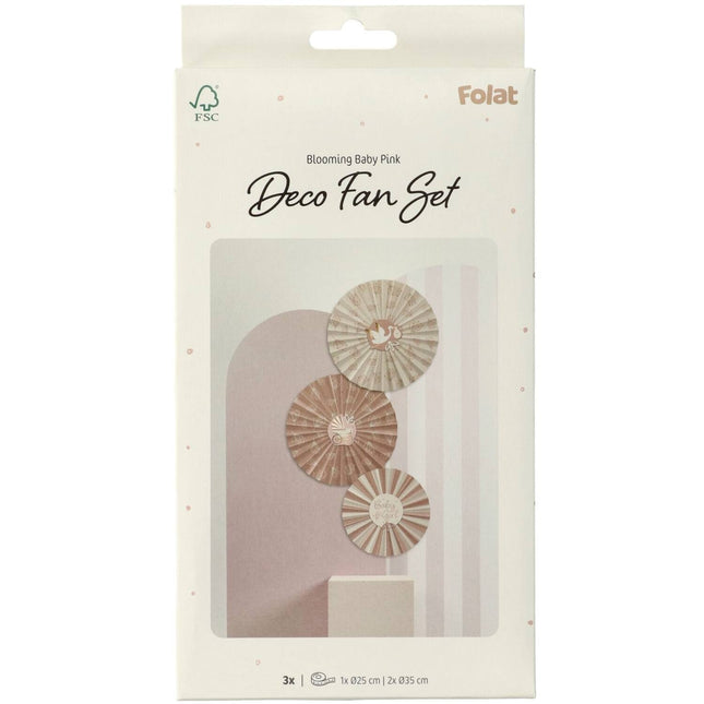 Syntymäpaperi tuulettimet Babygirl 3kpl