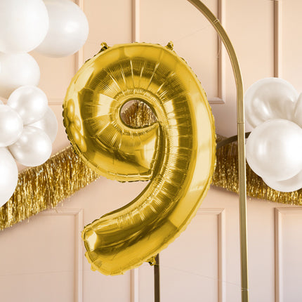 9 vuoden hahmo ilmapallo kultainen tyhjä 72cm