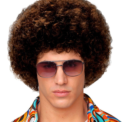 Ruskea Afro Unisex peruukki