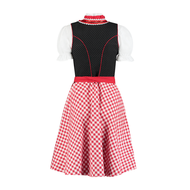 Punainen Valkoinen Dirndl Mekko Oktoberfest Hyvät ruudullinen