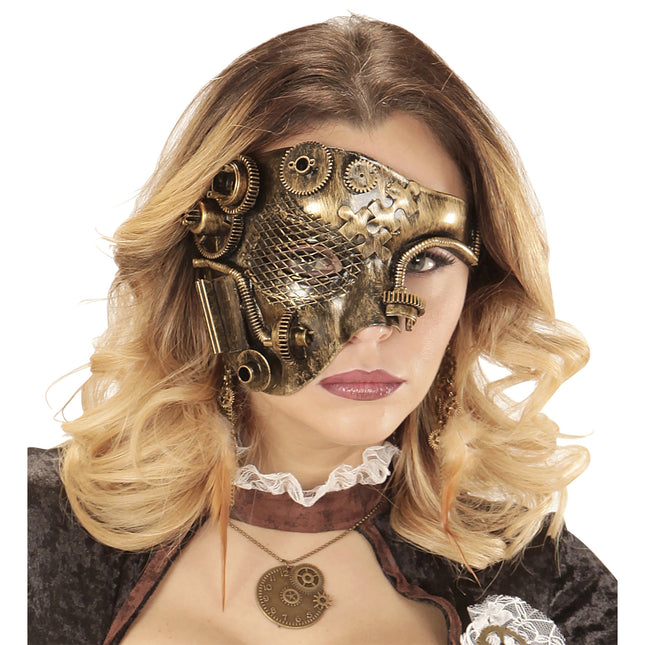 Steampunk naamio kupari