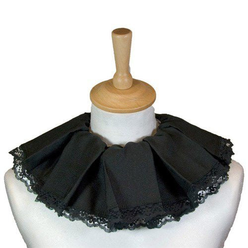 Peten kaulus laskostettu pitsillä musta