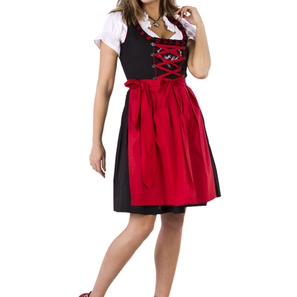 Musta Punainen Dirndl Mekko Oktoberfest Ladies