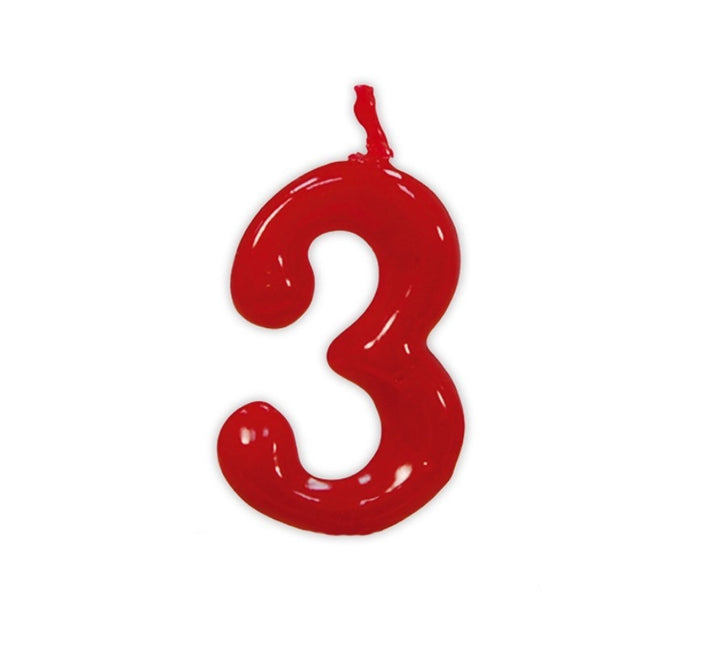 Punainen kynttilä 3 vuotta 5.5cm