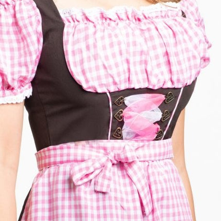 Dirndl Mekko Oktoberfest Pitkä Vaaleanpunainen
