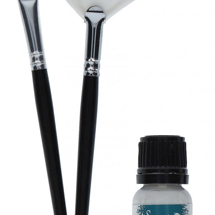 Musta Glitter Tattoo Set Harja ja liima 3 kpl