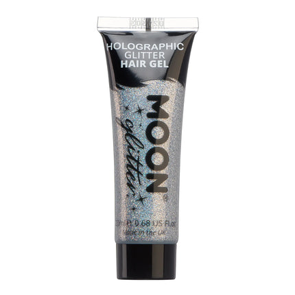 Moon Glitter Holografinen glitteri hiusgeeli hopea 20ml