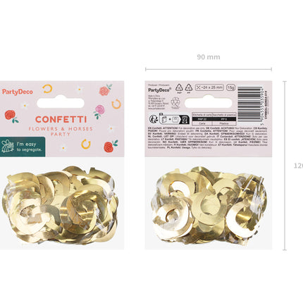 Kultainen konfetti hevosenkengät