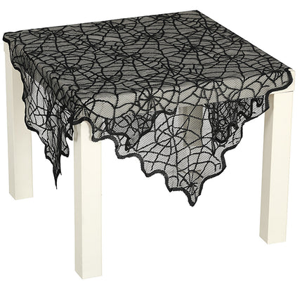 Musta Halloween pöytäliina Lace 1m