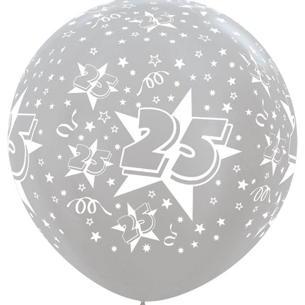 Ilmapallot numero 25 hopea 91cm 2kpl