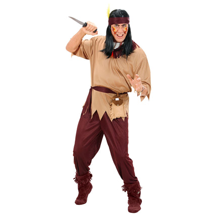 Intialainen puku Ruskea Miehet 4 kpl