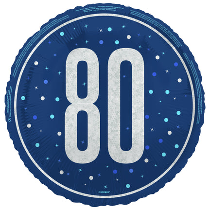 80 vuotta Helium ilmapallo sininen tyhjä 45cm