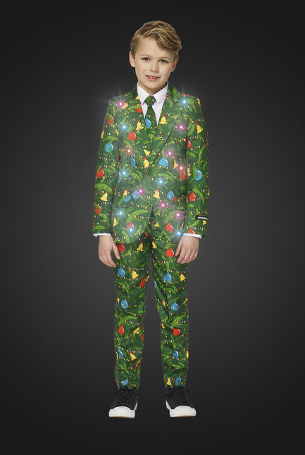 Vihreä puku joulu valo lapsen kanssa