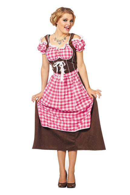 Vaaleanpunainen Dirndl Mekko Oktoberfest Ladies Pitkä