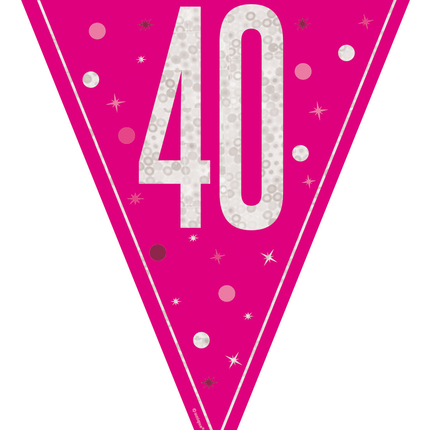 40 vuotta Garland vaaleanpunainen 2.5m