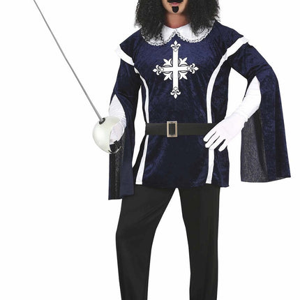 Muskettisoturi puku miehet sininen