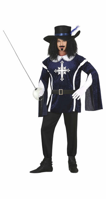 Muskettisoturi puku miehet sininen