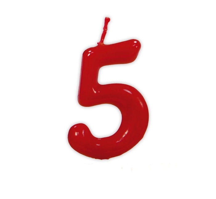 Punainen kynttilä 5 vuotta 5.5cm