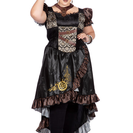 Steampunk mekko musta naiset
