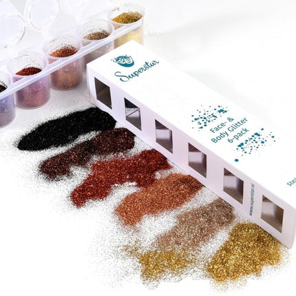 Värilliset glitterit Steampunk Fine 6kpl