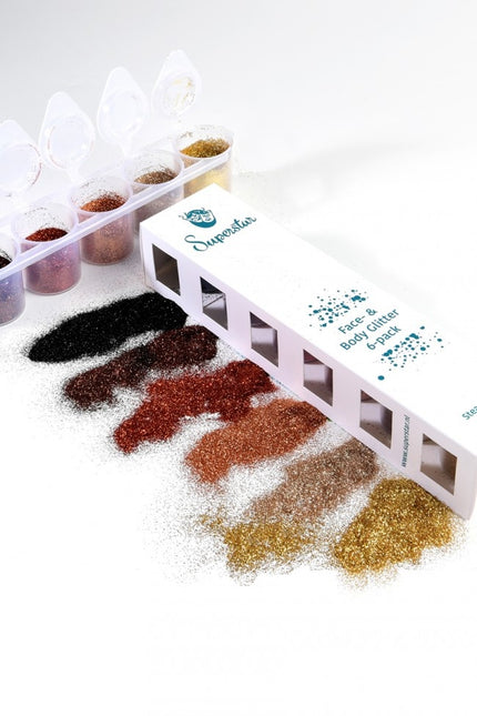 Värilliset glitterit Steampunk Fine 6kpl