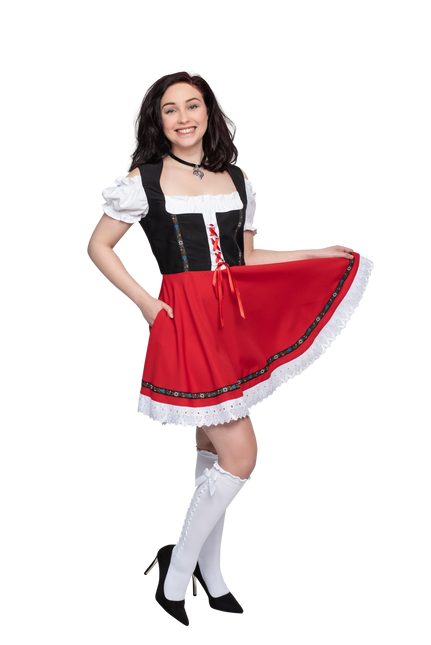 Oktoberfest Dirndl Mekko Oktoberfest Musta Punainen Hyvät naiset