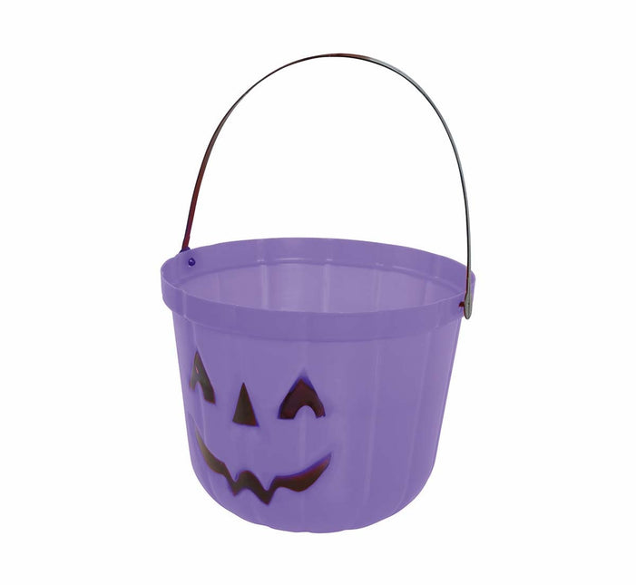 Violetti Halloween karkkia ämpäri kurpitsa 20cm