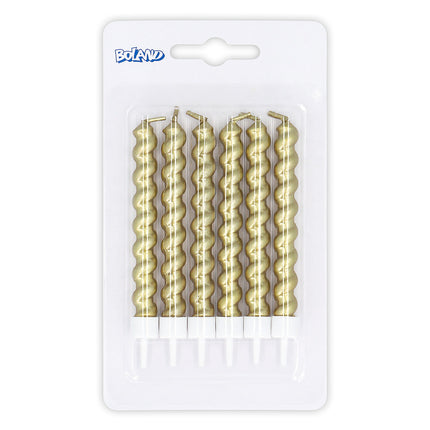 Kultaiset kynttilät pidikkeessä 6kpl