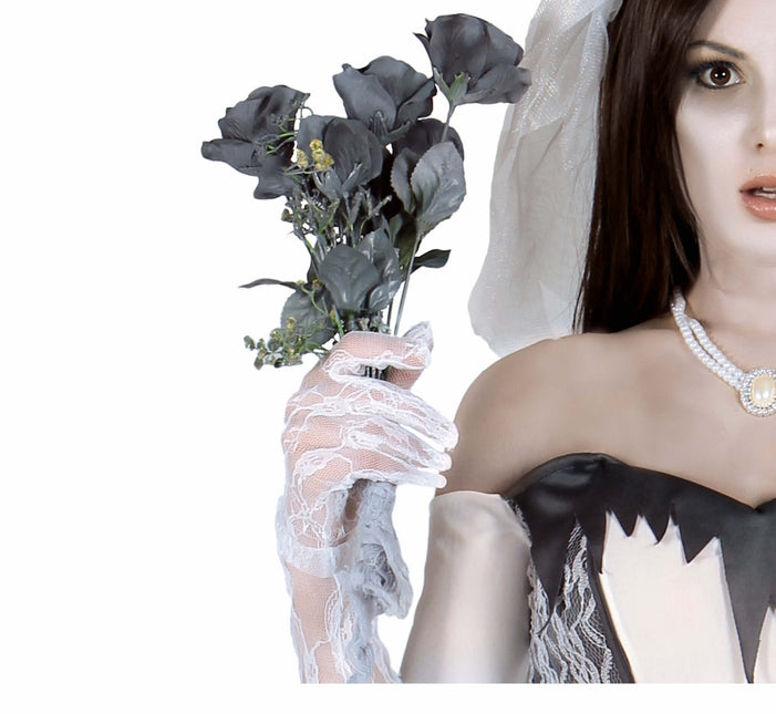 Harmaa Halloween tekokukka 42cm