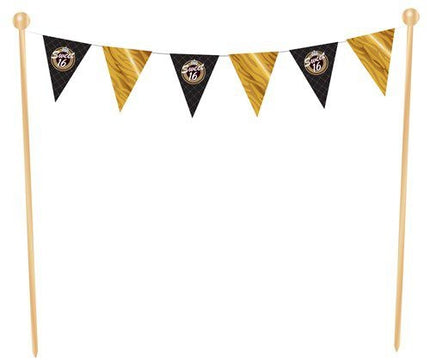 Makea 16 Kakku topper Kulta Musta