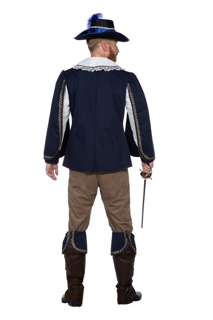 Muskettisoturin puku Sininen Miehet